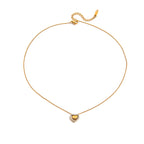 Diamond Heart Chain in gold on white