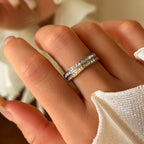 Diana Ring in gold and silver worn close-up