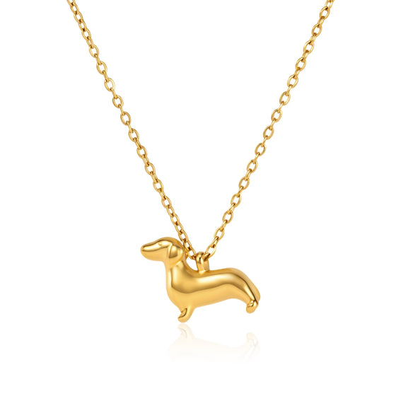 Doxie Chain in gold on white