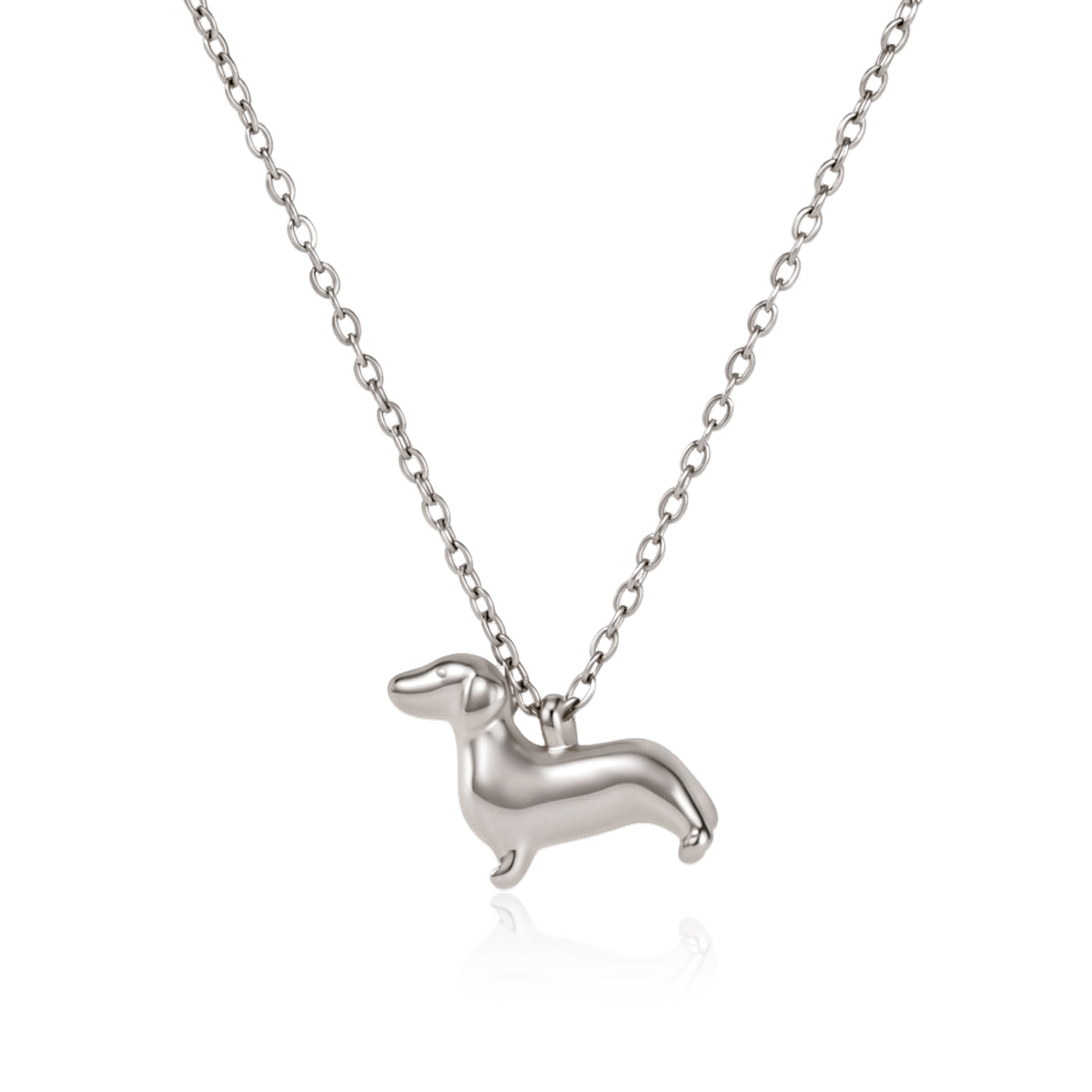 Doxie Chain in silver on white