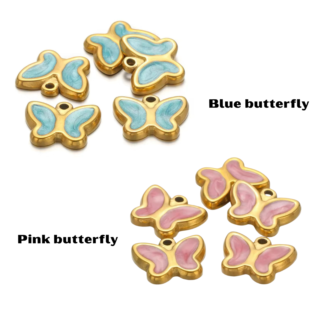Enamel butterfly charms