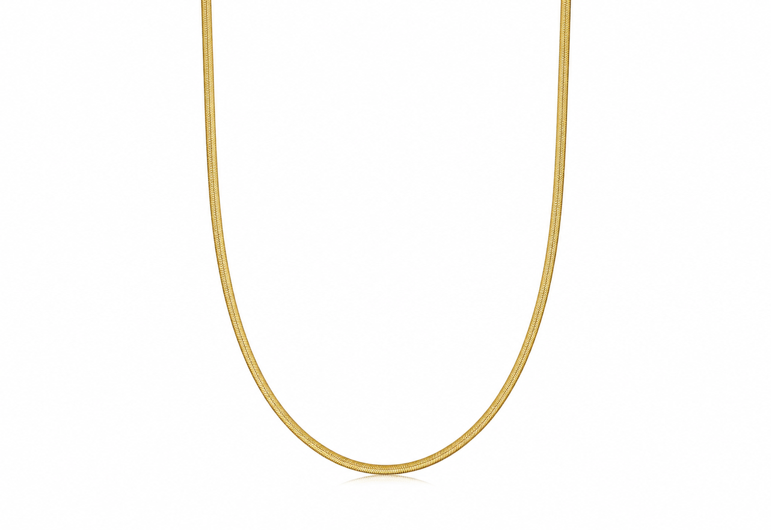 Micro Flat Chain in Gold on white background