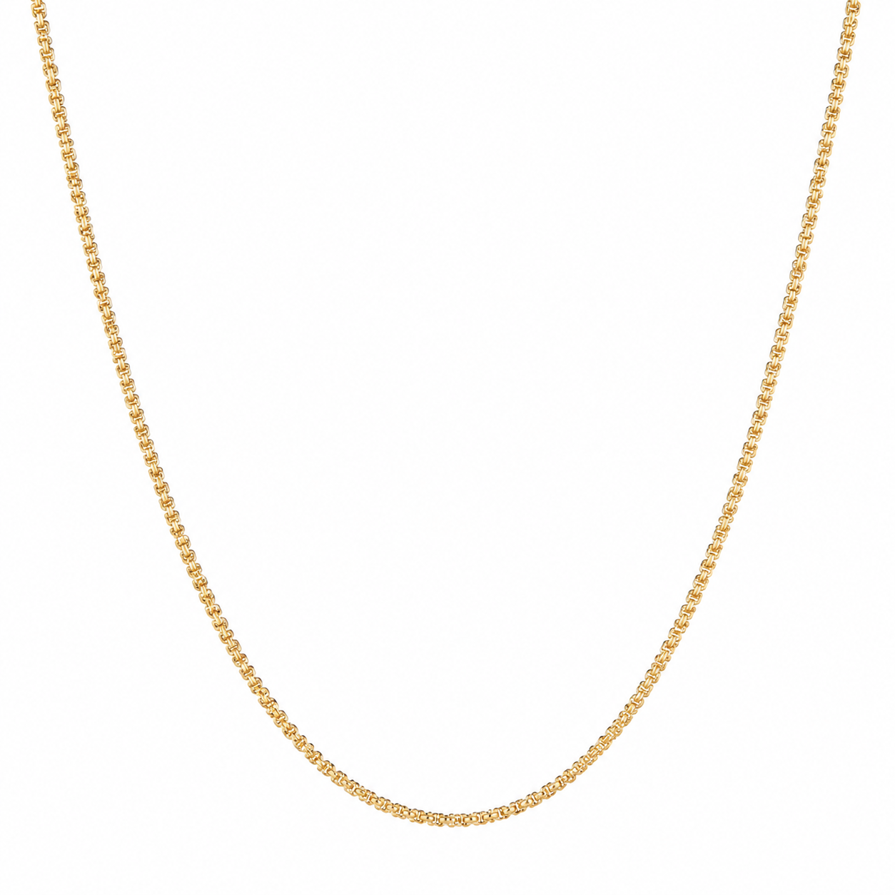 Ruffled Chain in Gold on white background