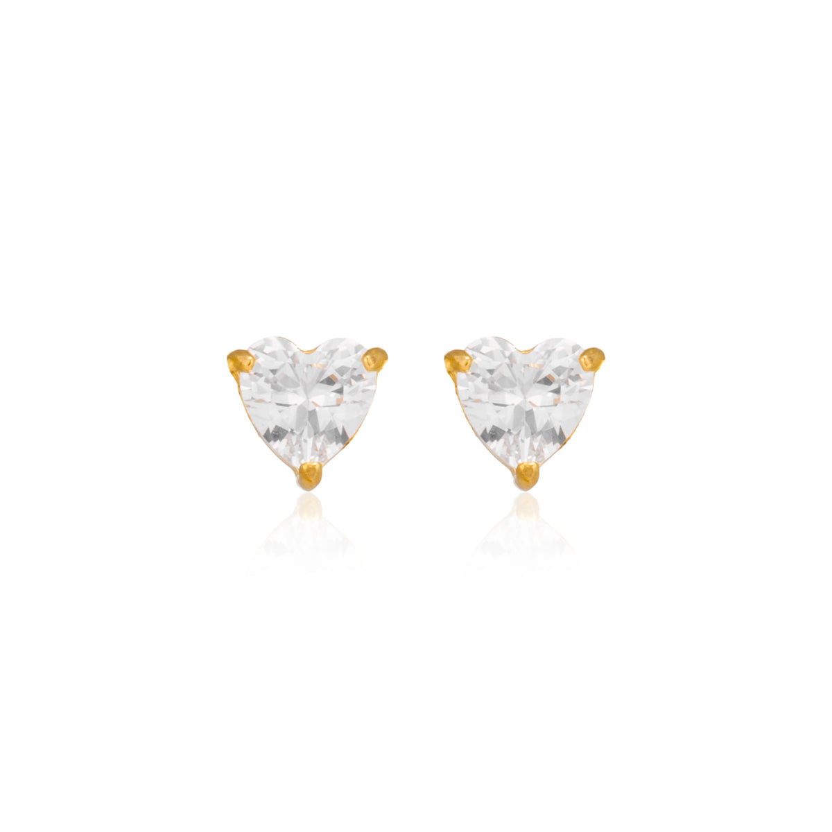 Heart Studs in gold on white