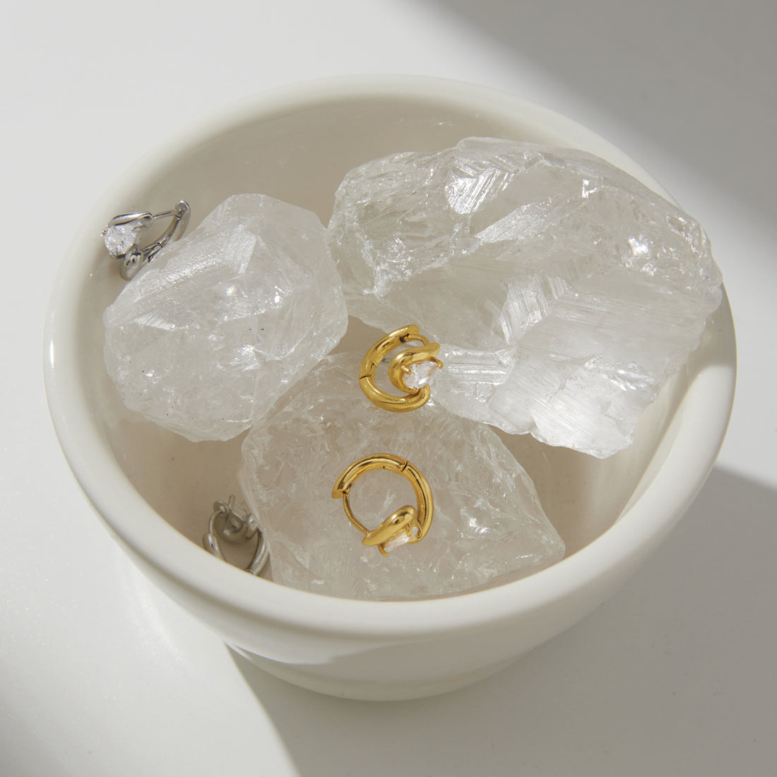 Lucia Hoops in Gold styled