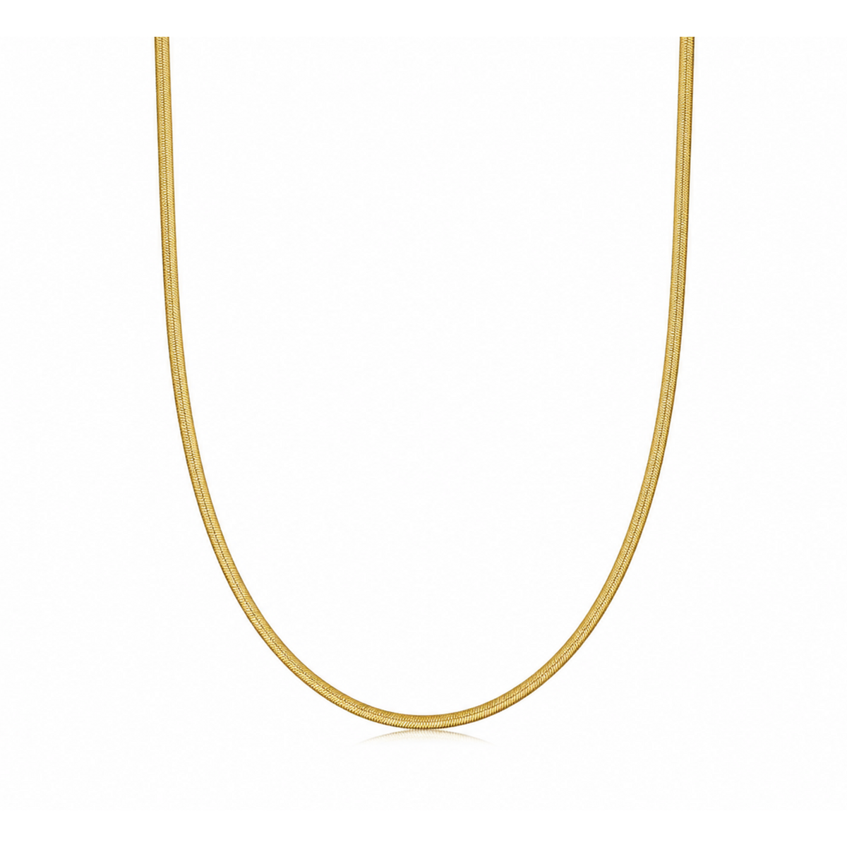 Micro Flat Chain in Gold on a clean white background