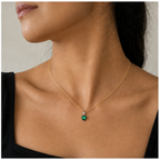 Mini Wave Chain in Gold styled with one charm on a model