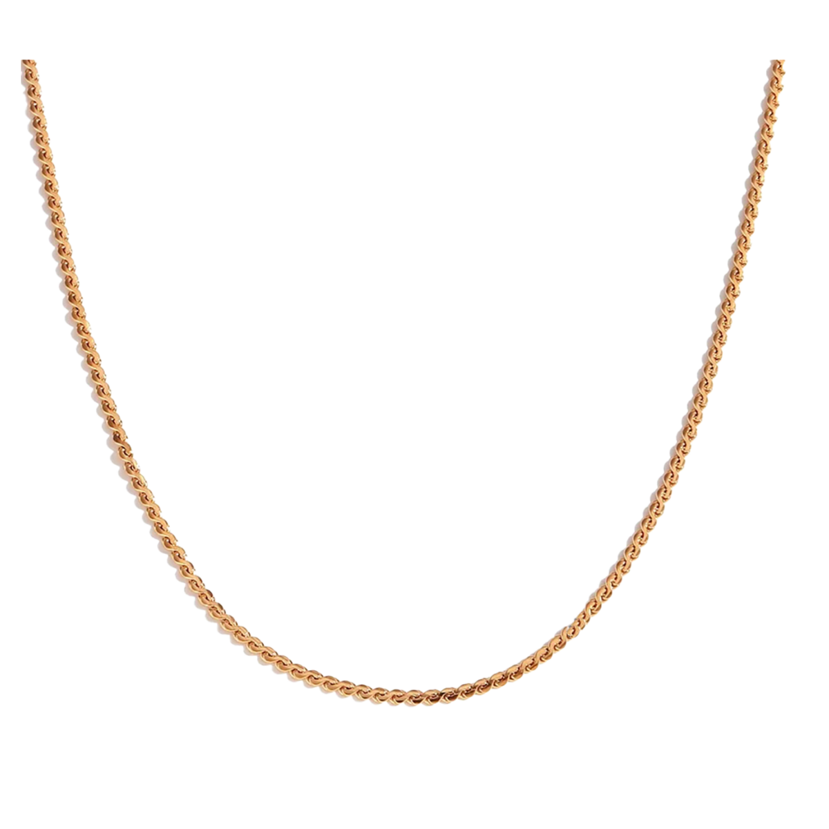 Mini Wave Chain in Gold on a clean white background