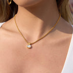 Miranda Chain in gold worn close-up