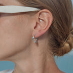 Nami Hoops in silver worn