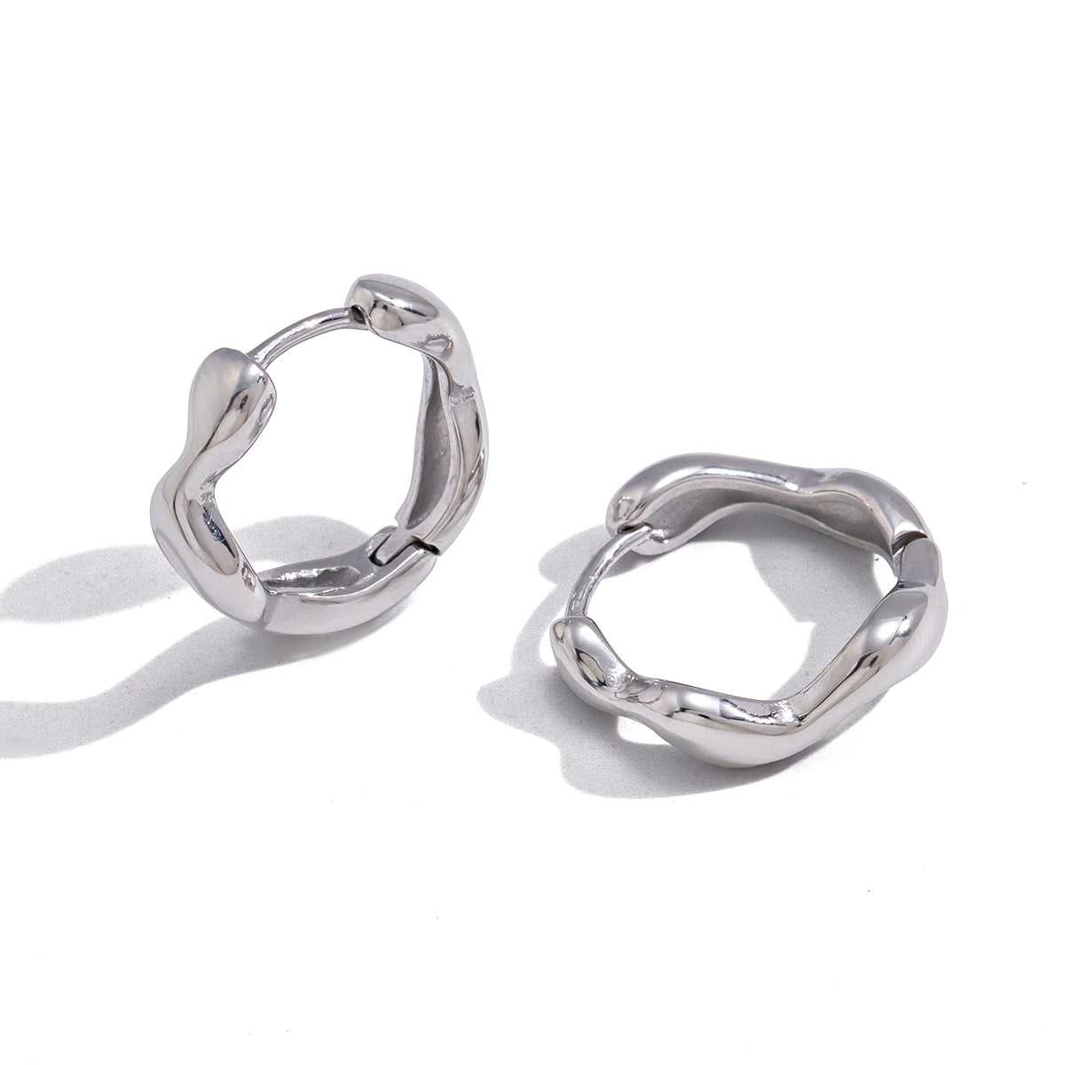 Nami Hoops in silver on white
