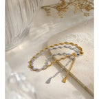 Onda Anklet in gold and silver styled