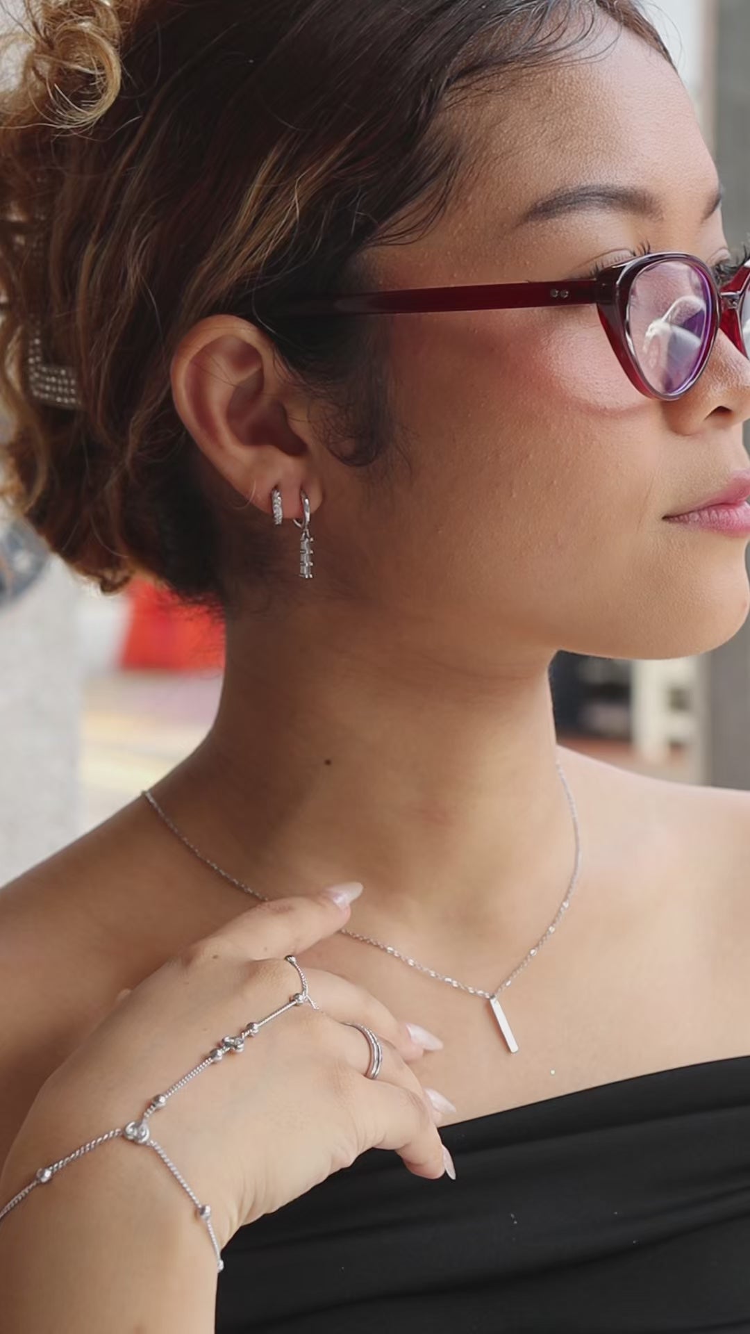 925 circle diamond hoops