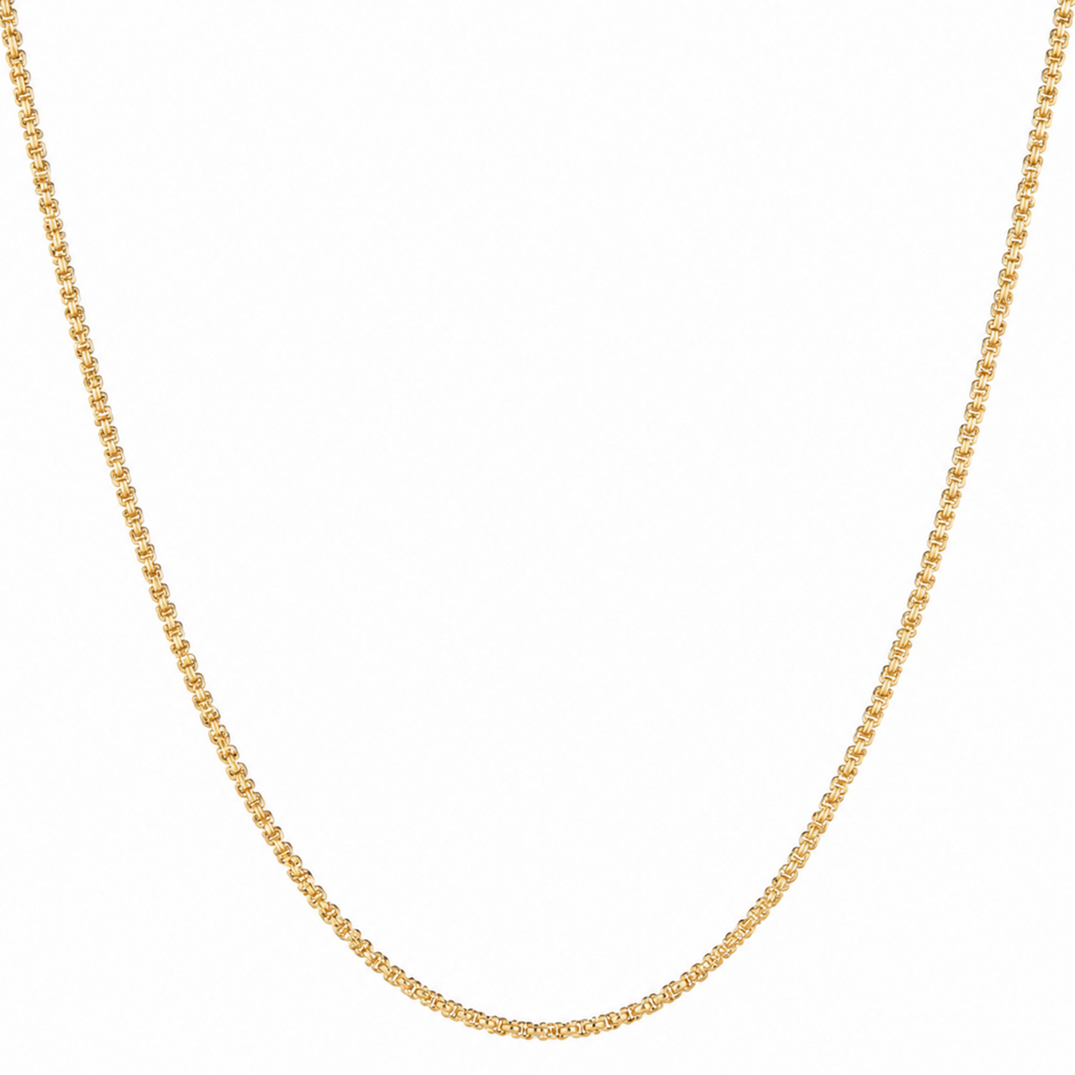Ruffled Chain in Gold on a clean white background
