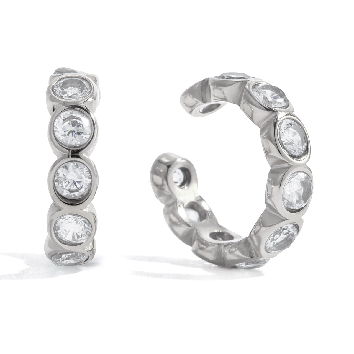 Sol Ear Cuff in silver on white