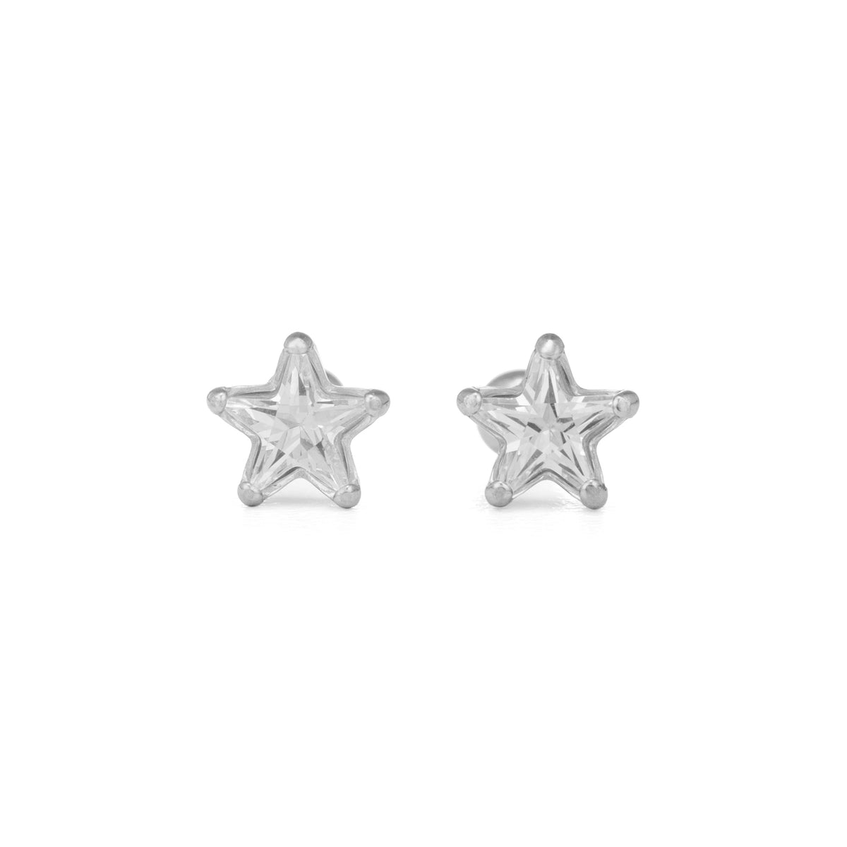 Star Studs in silver on white