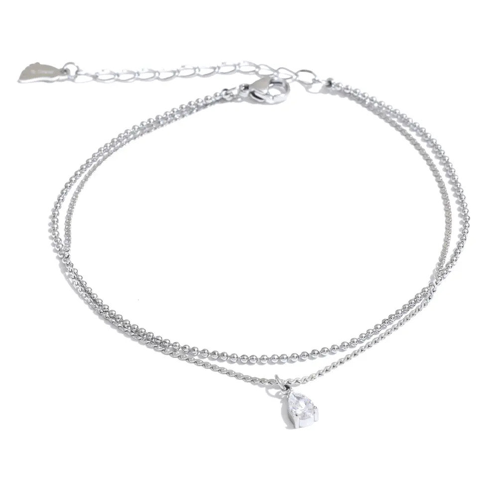 Sway Anklet in silver on white