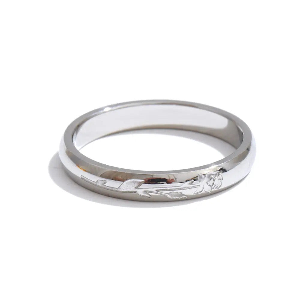 Terra Ring in silver on white