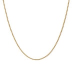 Gold Thin Bead Chain on white background
