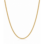 Thin Rope Chain in Gold on a clean white background