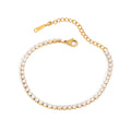 Thin Tennis Bracelet in gold on white