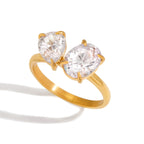 Twin Star Ring in gold on white