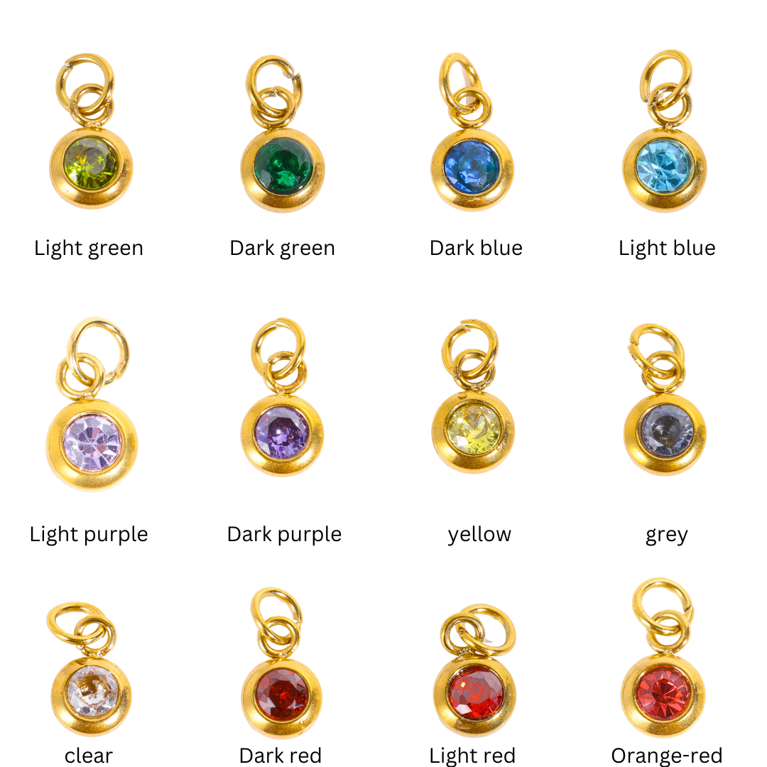 Colored gem charms