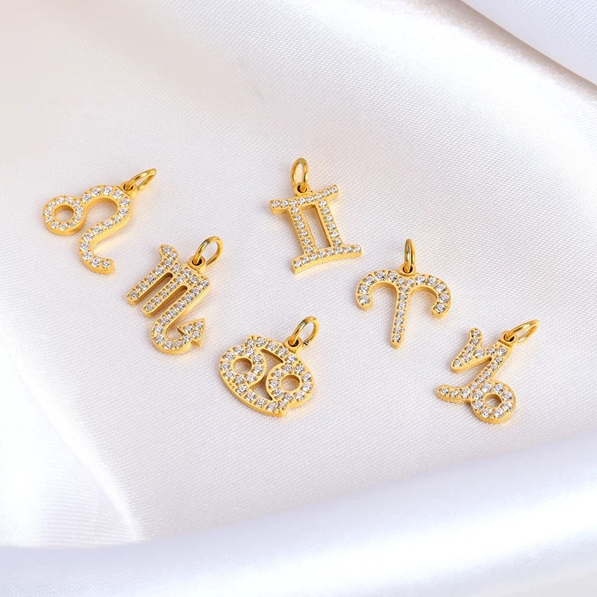 Diamond zodiac charms