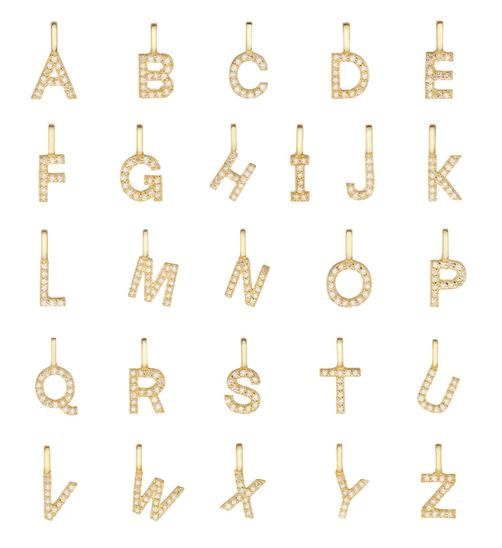 Baby diamond alphabet charms