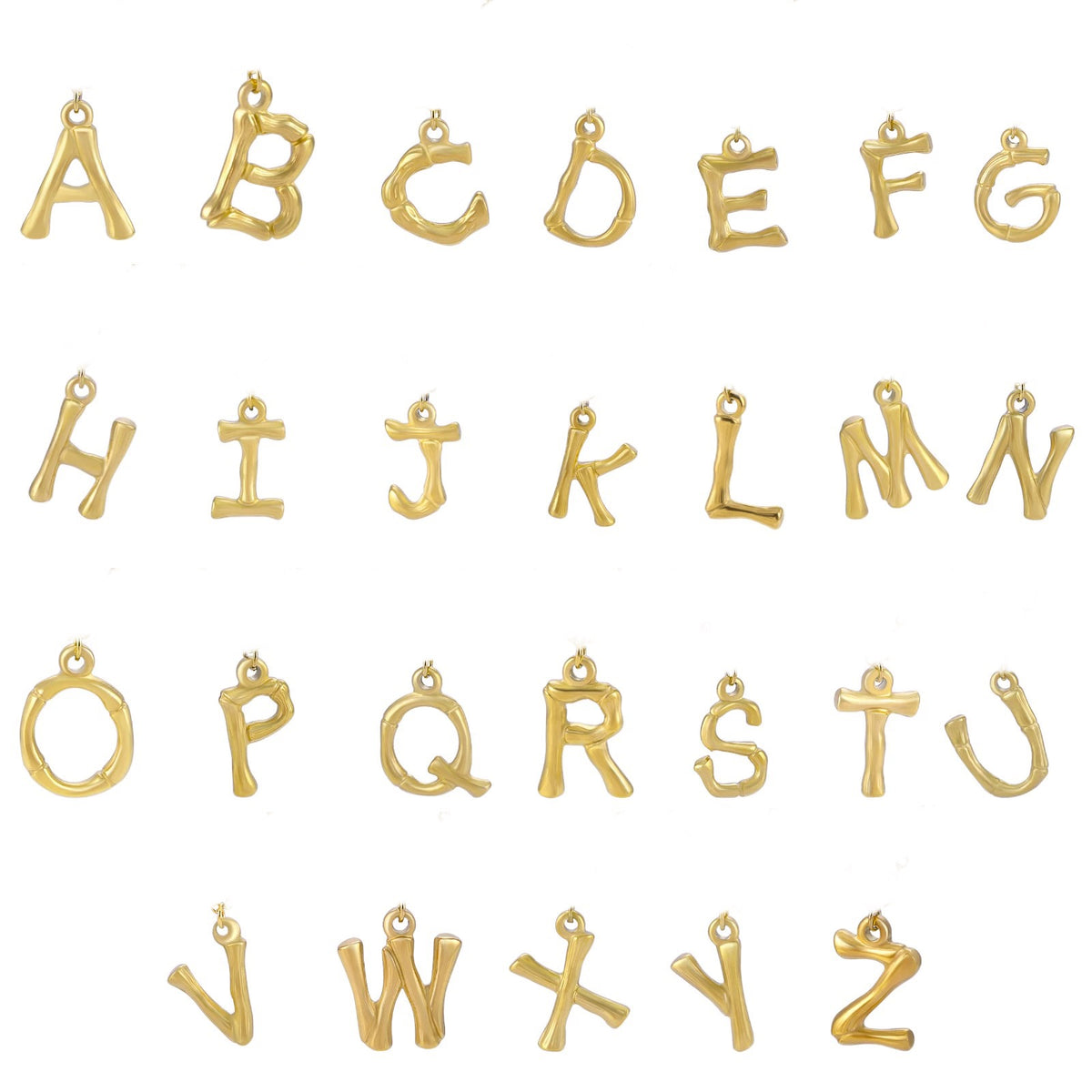 Bamboo alphabet charms