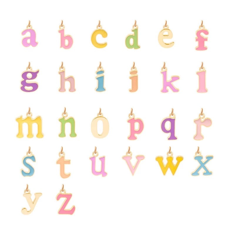 Rainbow alphabet charms