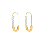 Pearl paperclip hoops