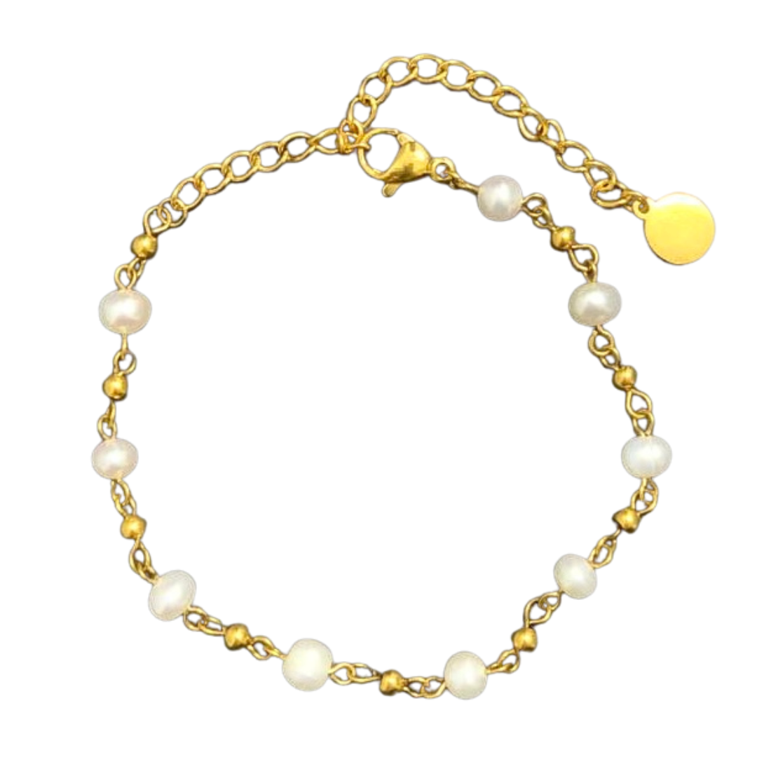 Golden pearl bracelet
