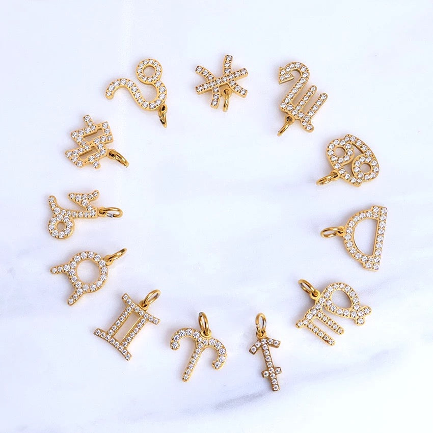 Diamond zodiac charms