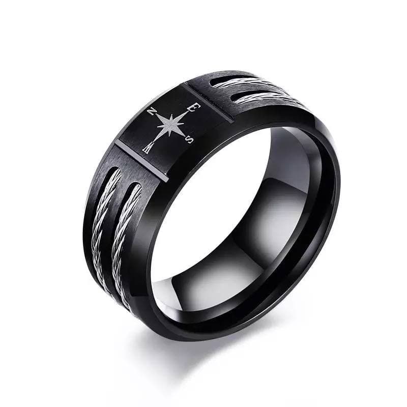 Black compass ring