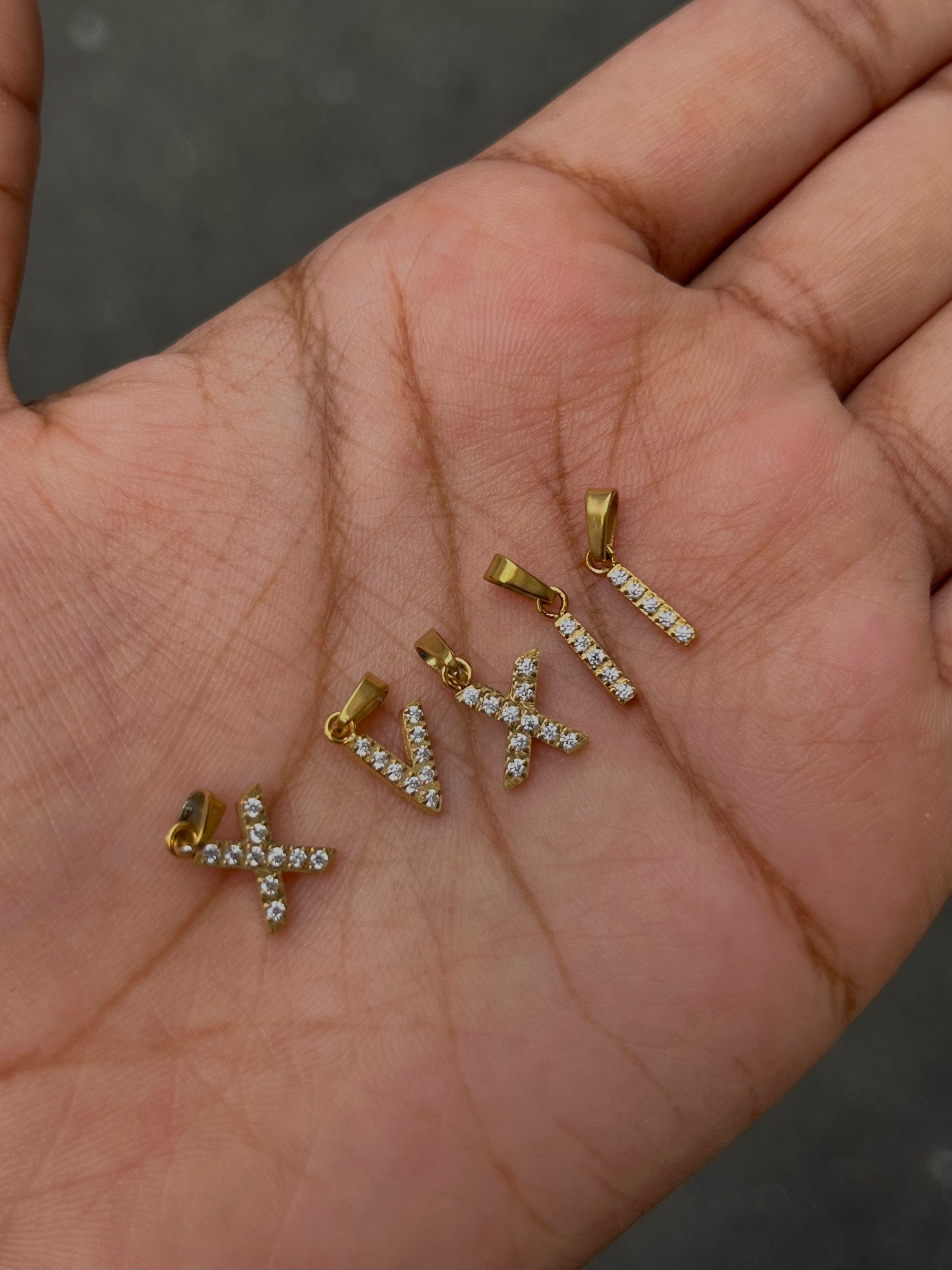 Baby diamond alphabet charms